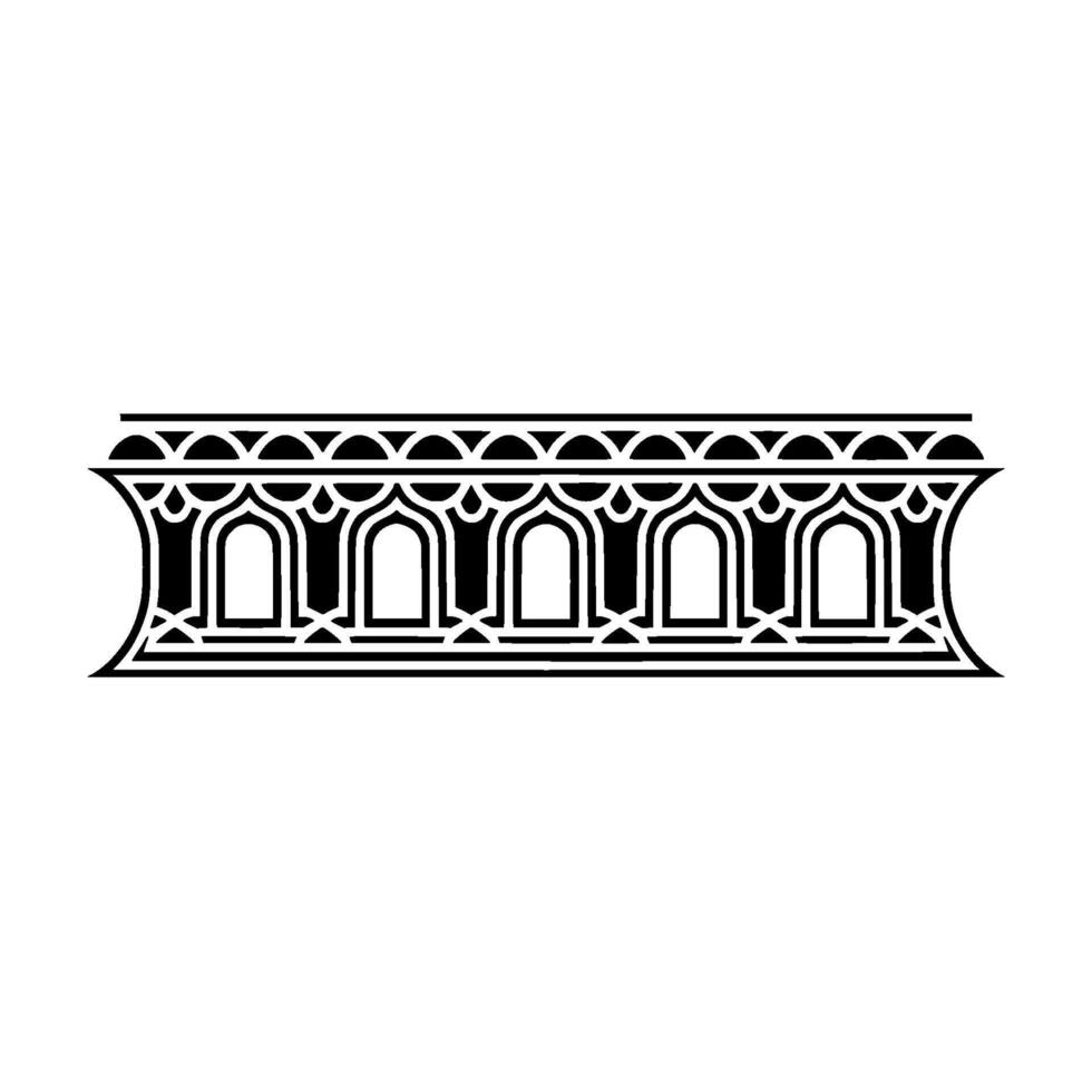 Intricate Gothic Arch Border, Stylized Black White vector