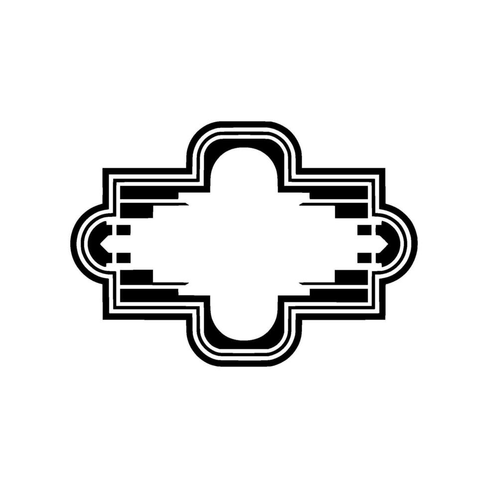 Geometric Ornament, Stylized Cross, Minimalist vector