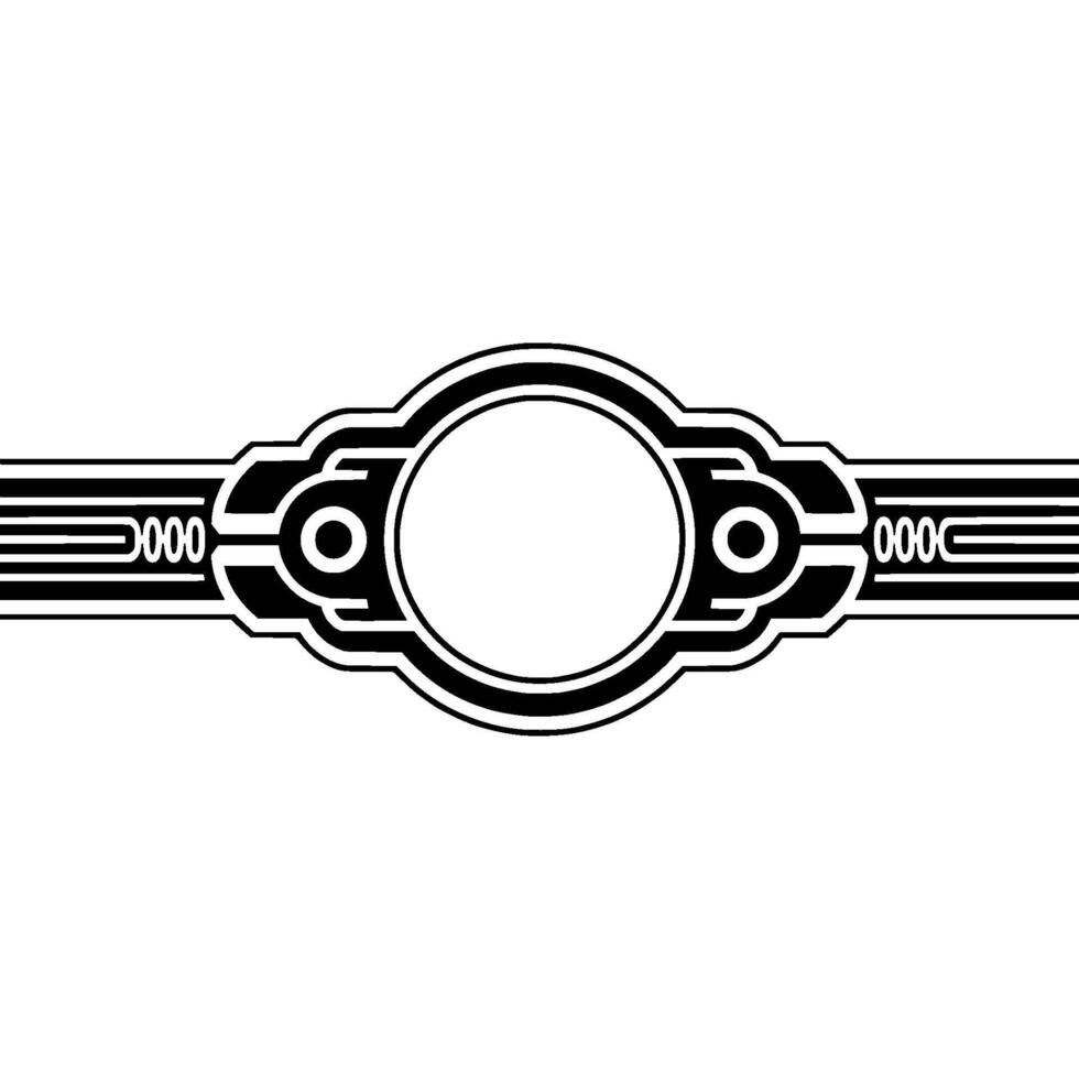 Art Deco Ornament, Circular Emblem, Minimalist vector