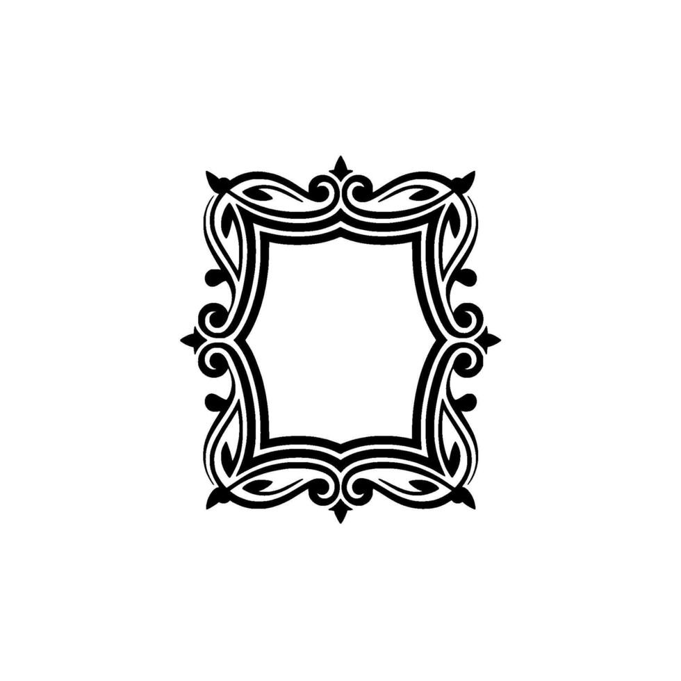Intricate Black Frame, Elegant Border, Vintage, Ornament vector