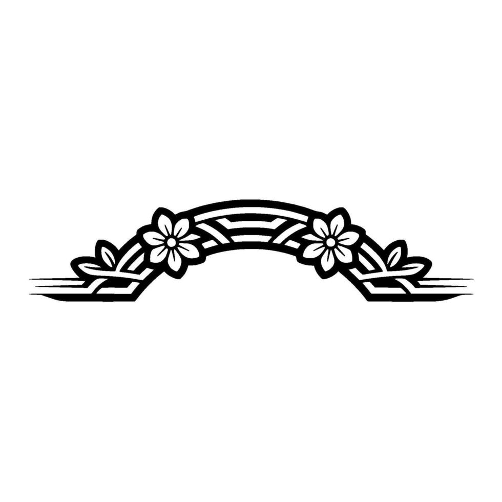 Stylized Arch with Floral Accents - Minimalist vector
