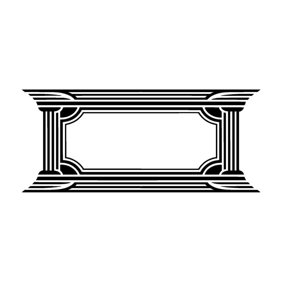 Art Deco Frame, Geometric Ornament, Elegant Border, Vintage, Monochrome - Art deco vector
