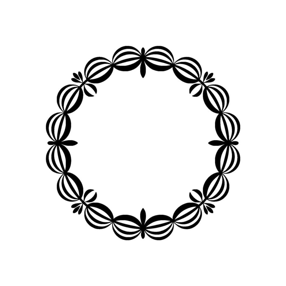 Elegant Circular Ornament, Minimalist, Floral vector