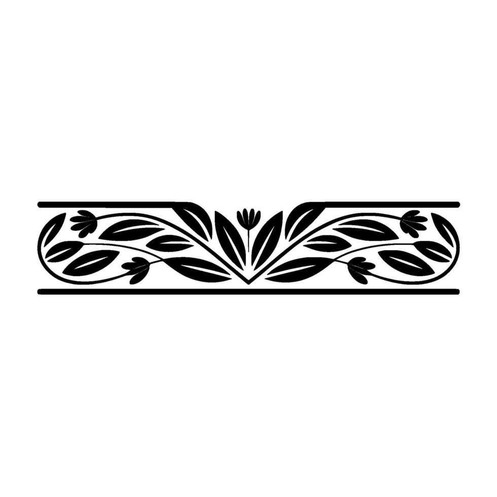 Elegant Botanical Border, Vintage Element - Classic vector