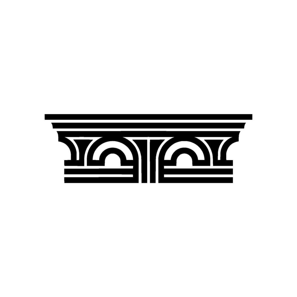 Geometric Capital Ornament, Minimalist vector