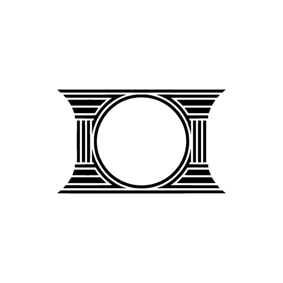 Geometric Arch Emblem, Art Deco Style, Retro vector