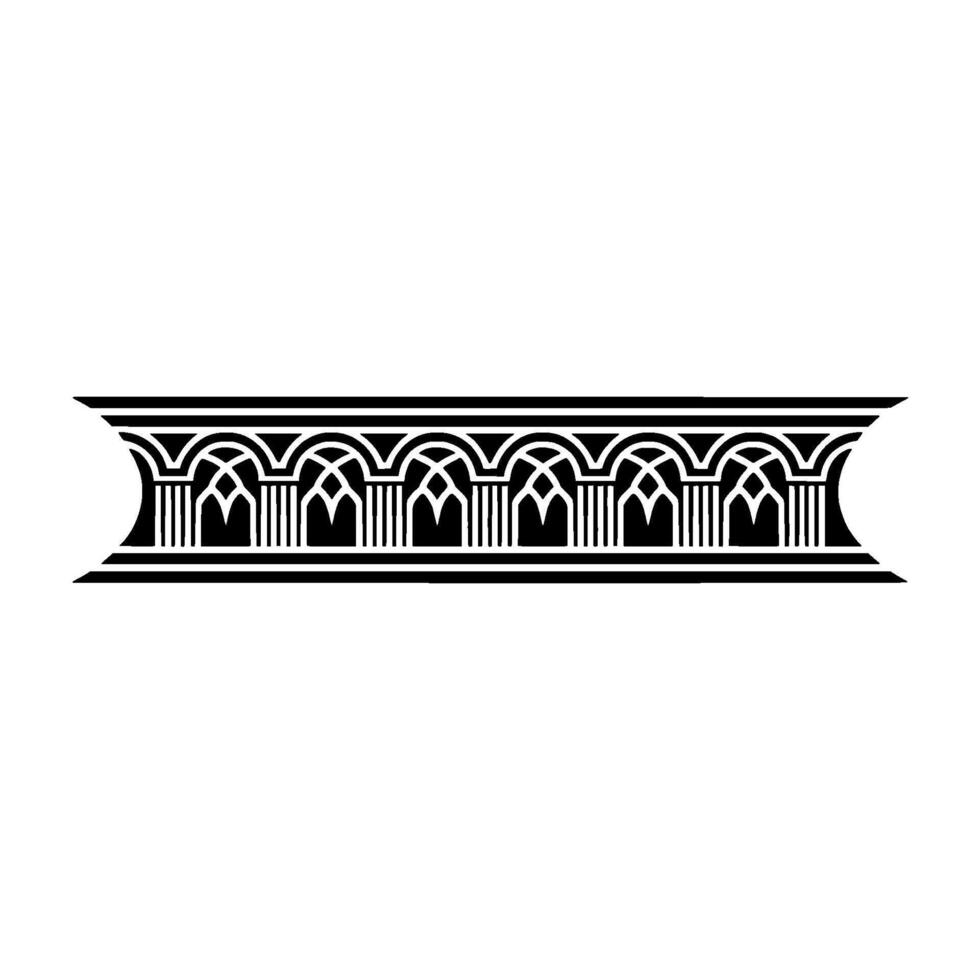 Art Deco Architectural Ornament, Geometric Border - Linear - Art deco vector