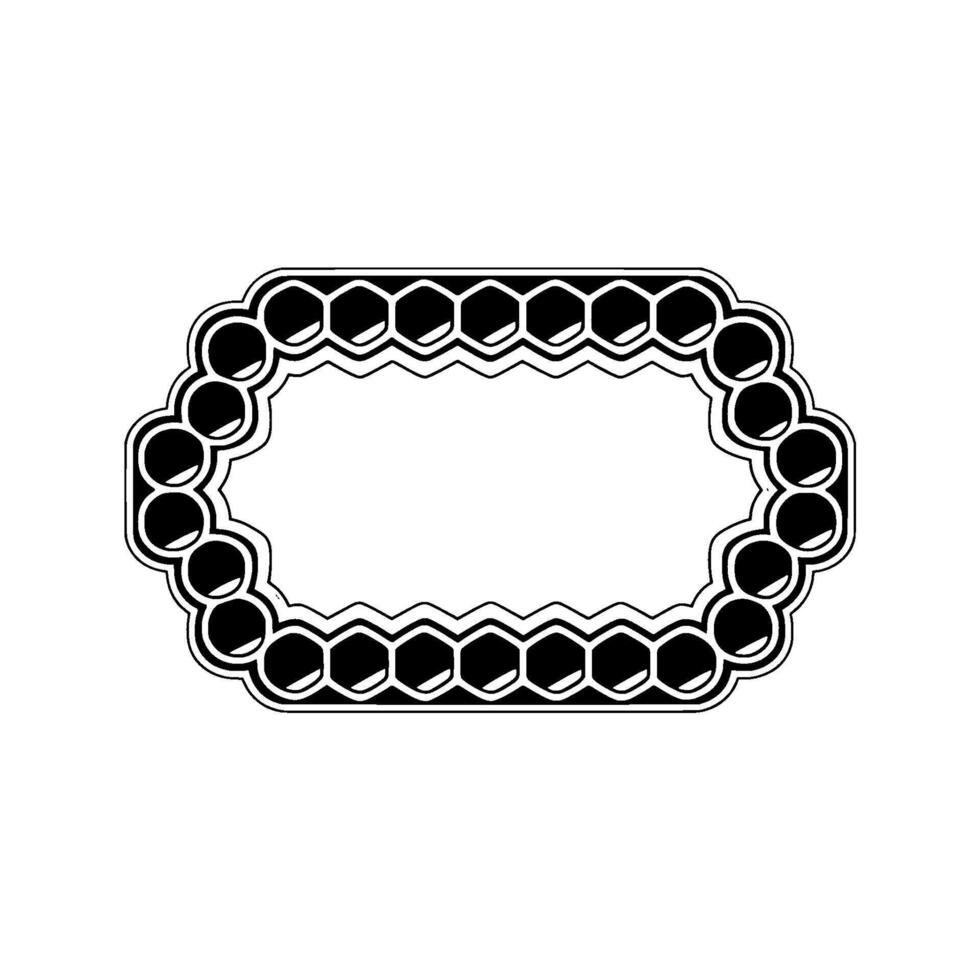 Geometric Oval Frame, Hexagonal Pattern, Minimalist vector