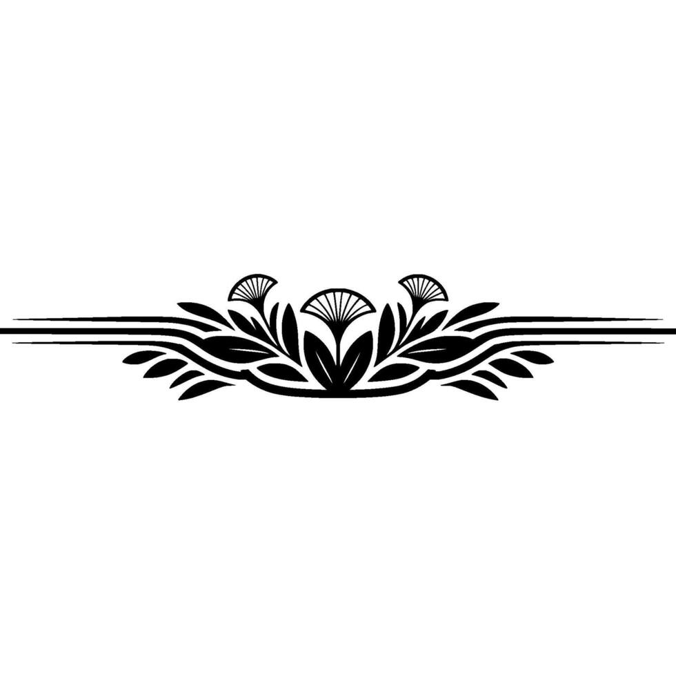 Elegant Botanical Divider, Vintage Style Illustration - Foliage vector