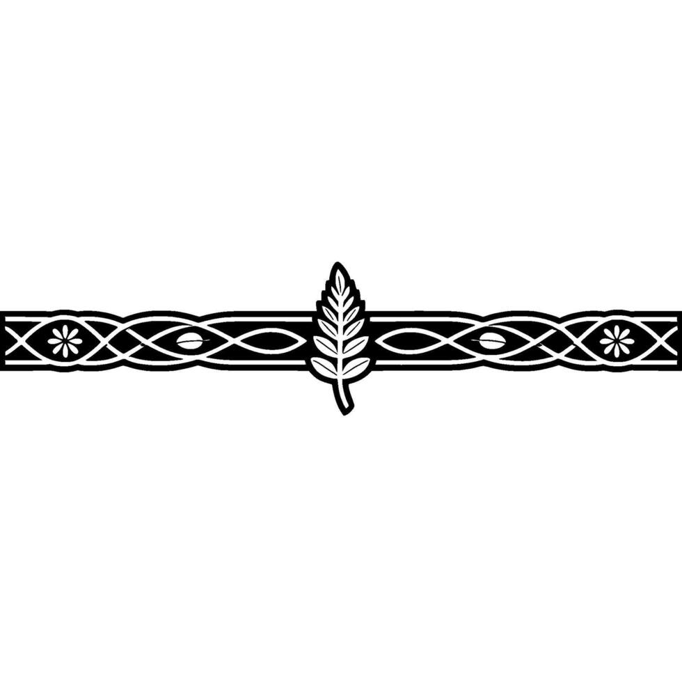 Celtic Leaf Border, Vintage Element vector