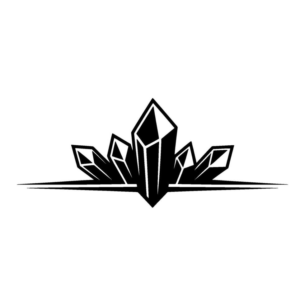 Geometric Crystal Formation, Minimalist Emblem, Crystals vector