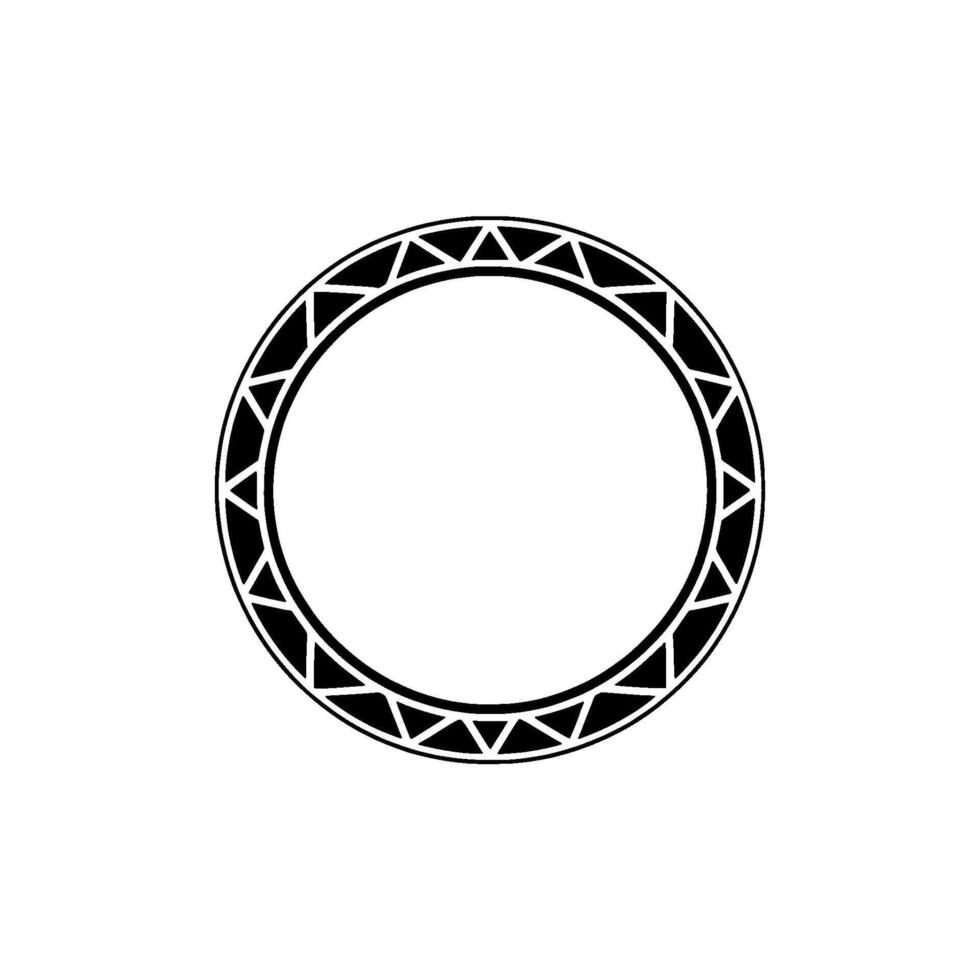 Geometric Circle Emblem, Tribal Border, Minimalist vector