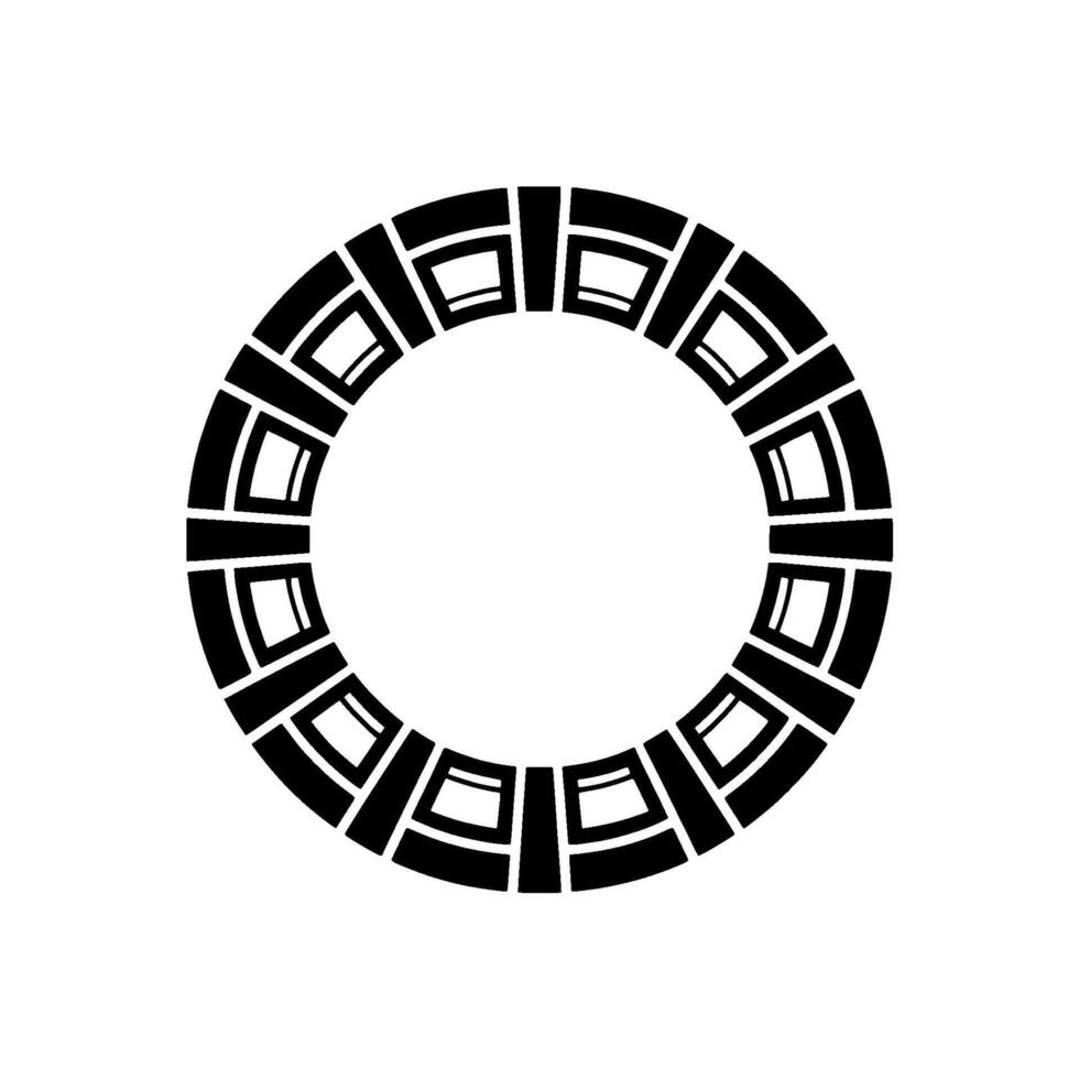 Geometric Circle Frame, Minimalist, Circular Motif - Illustration - Abstract vector