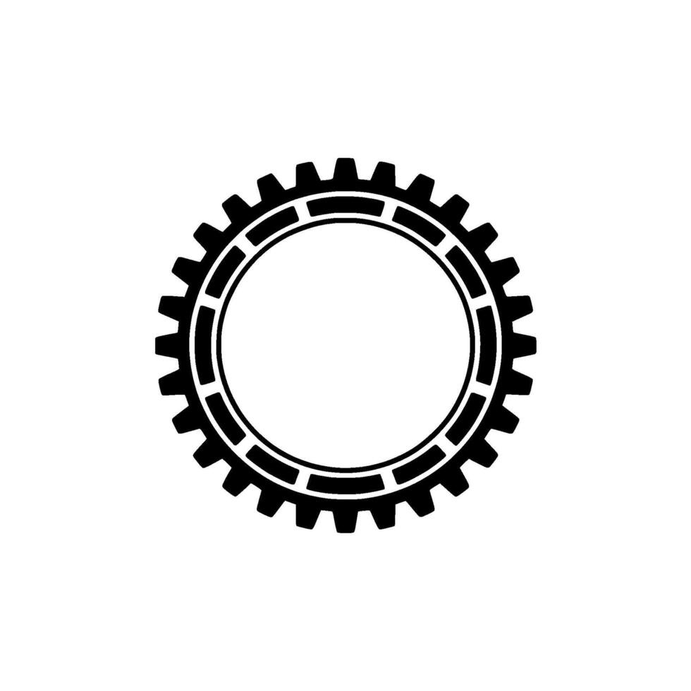 Circular Gear, Minimalist, Modern Symbol vector
