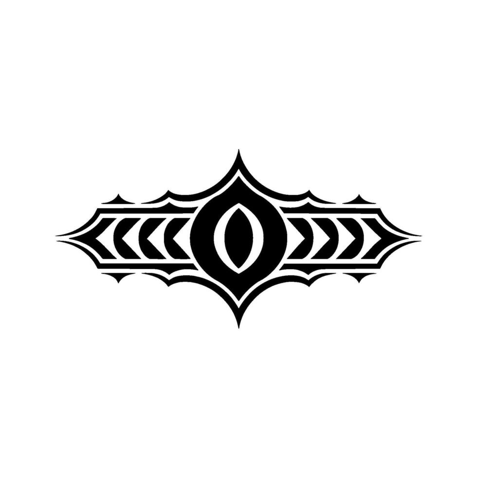 Geometric Tribal Emblem, Black White, Minimalist, Decorative vector