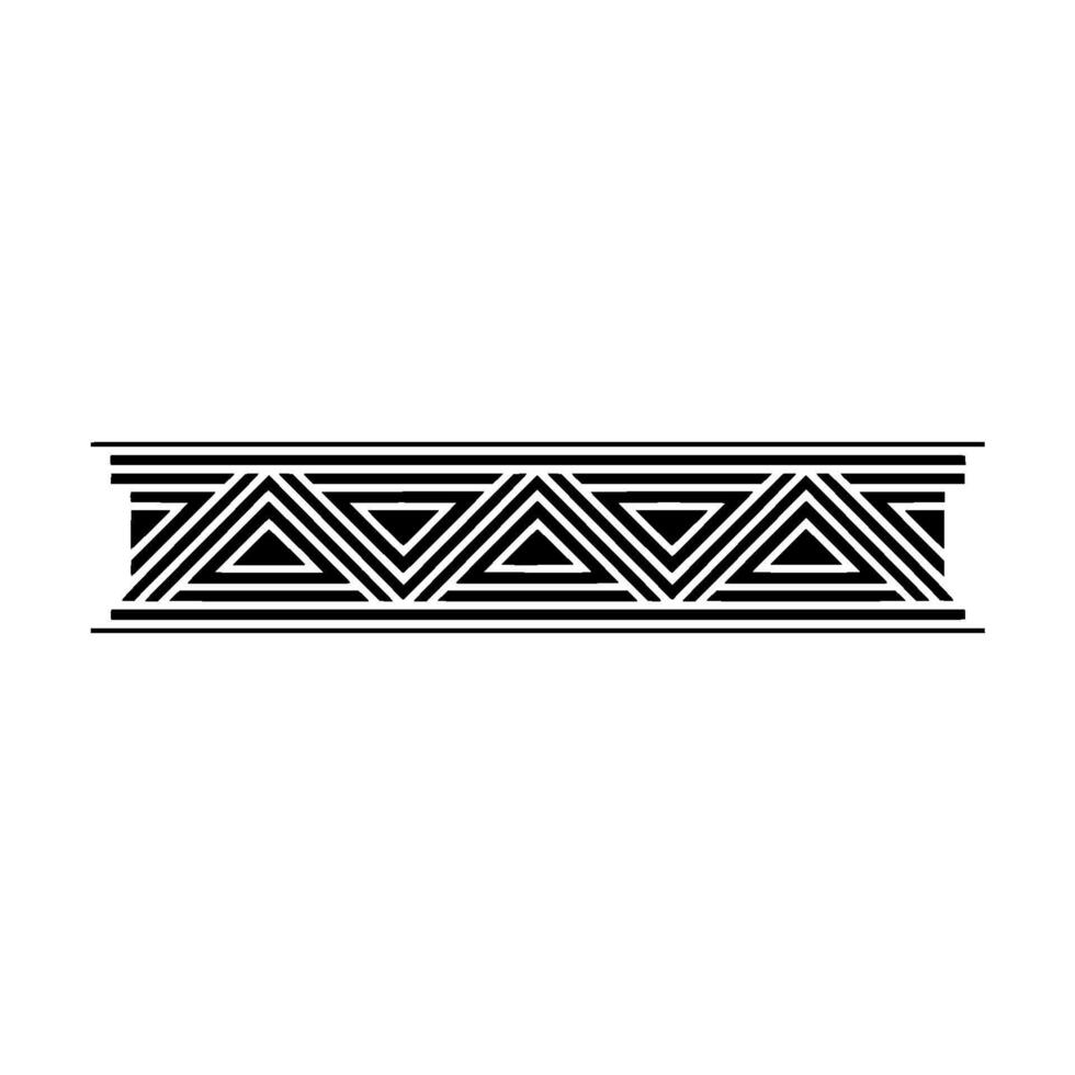 Geometric Deco Border, Minimalist Black White, Pattern - Triangles vector