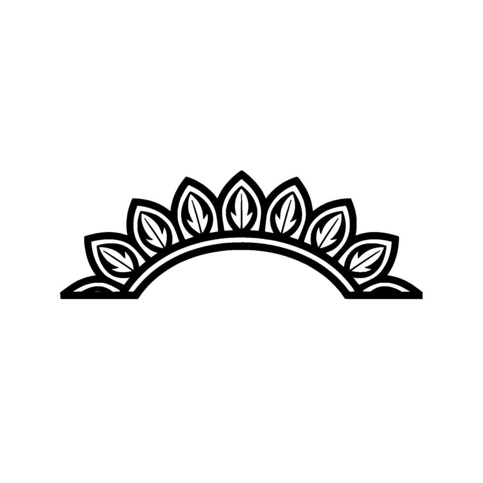 Stylized Leaf Arch - Minimalist Botanical Emblem vector