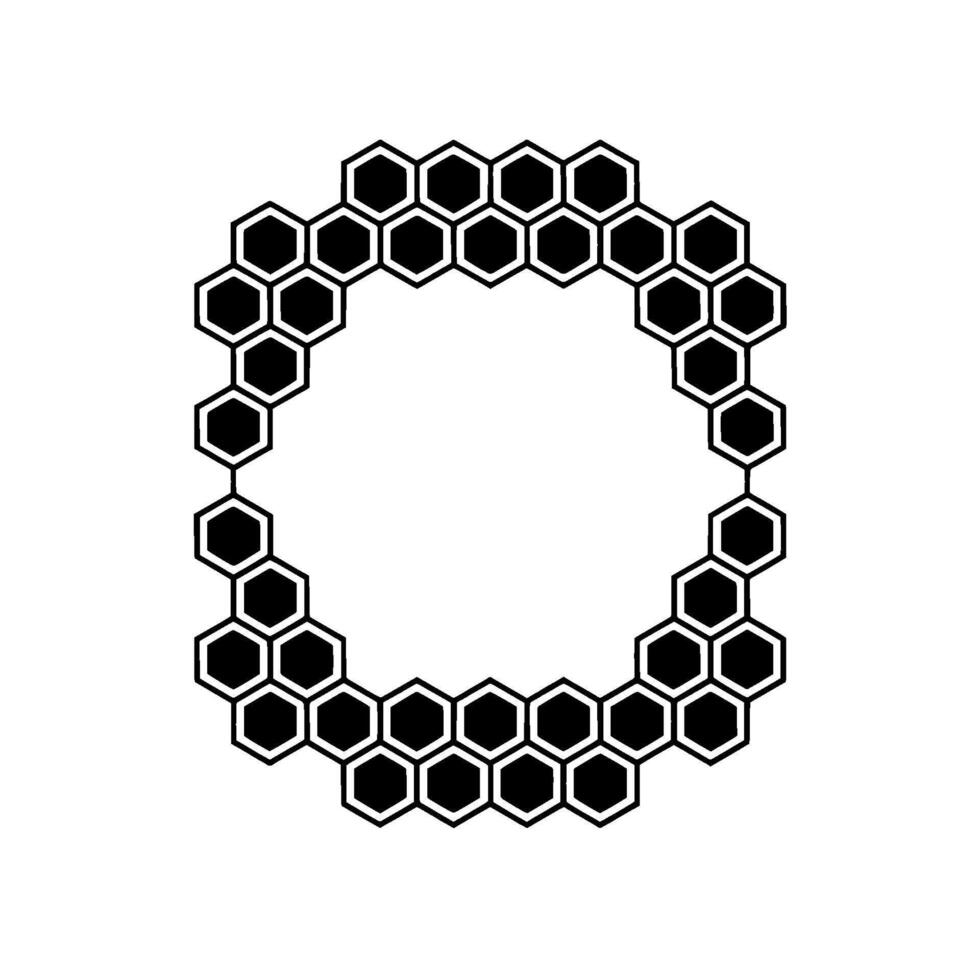 Geometric Honeycomb Frame, Minimalist vector
