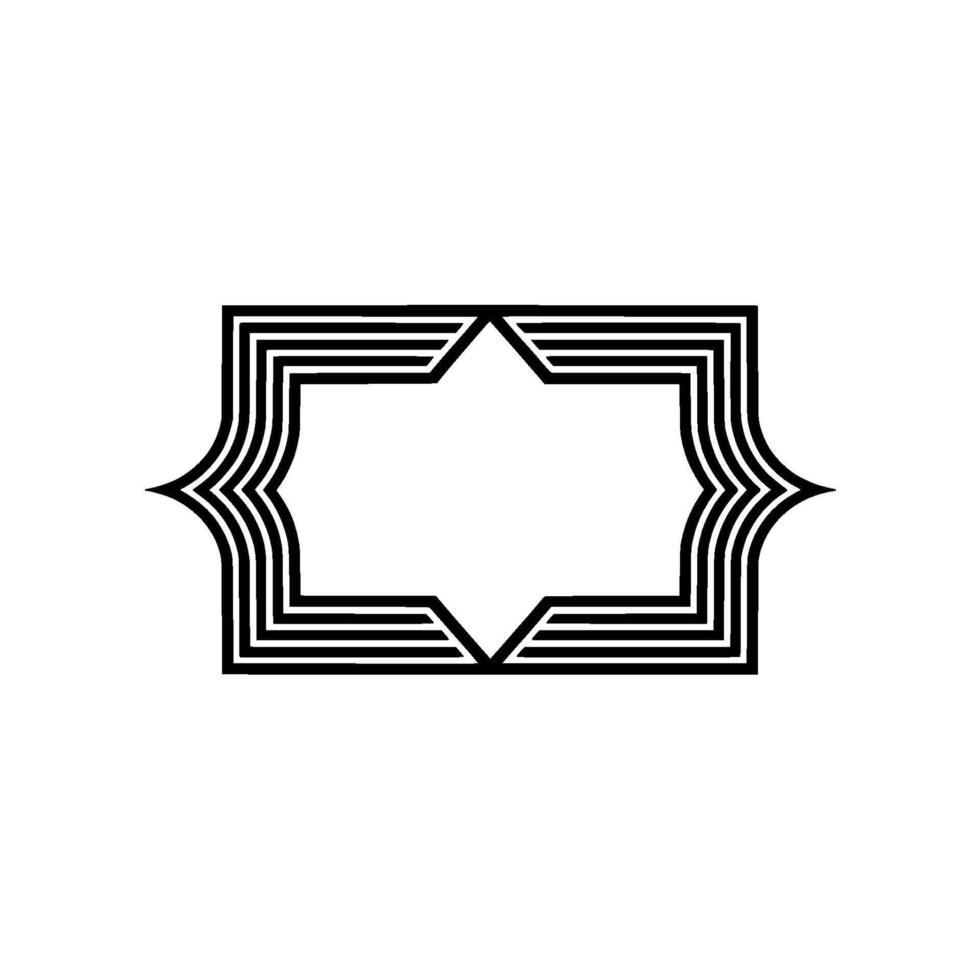 Geometric Deco Frame, Elegant Outline, Modern - Minimalist vector