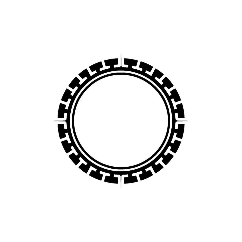 Elegant Greek Key Border, Minimalist - Circle vector