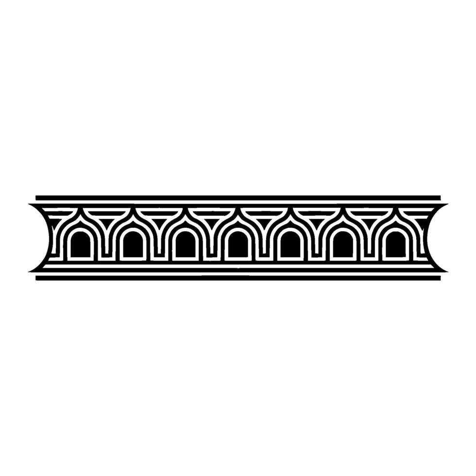 Geometric Deco Border, Stylized Ornamentation, Linear - Ornament vector
