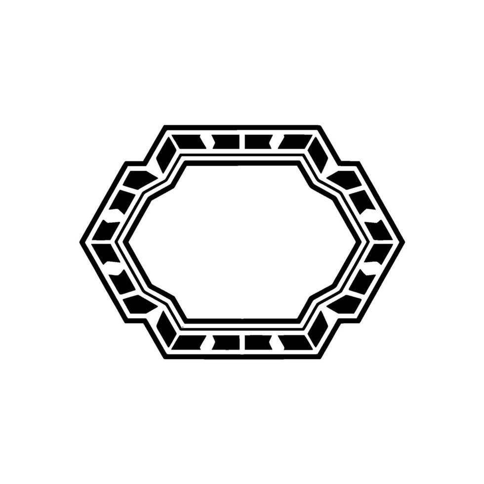 Geometric Hexagon Frame, Minimalist, Modern vector