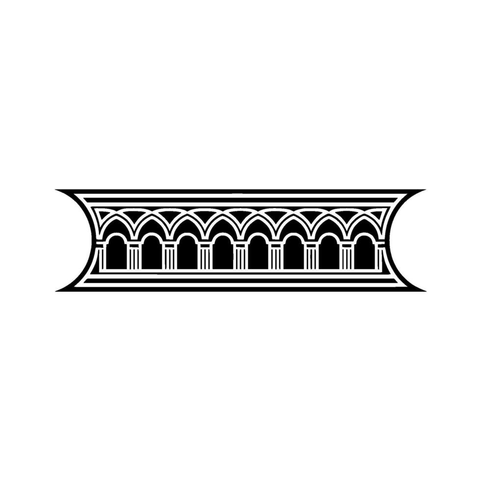 Gothic Arch Ornament, Detailed Architectural Border vector