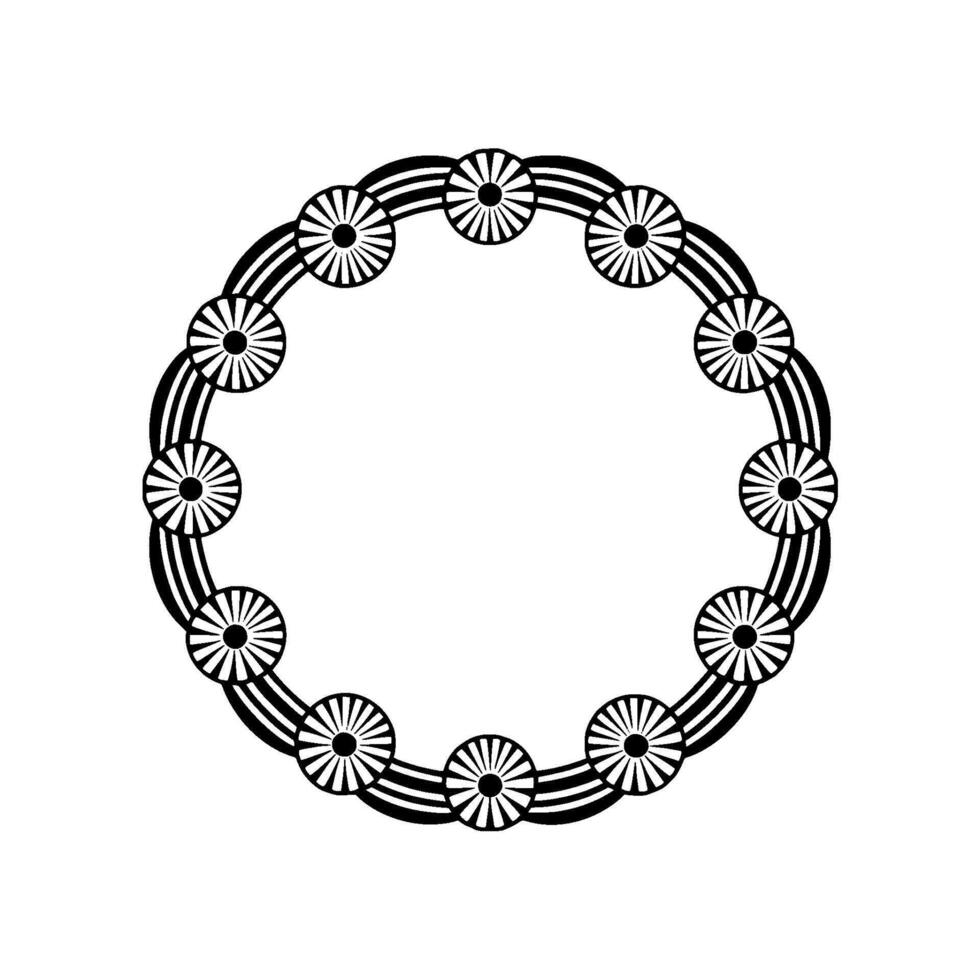 Geometric Blossom Frame, Minimalist, Circle vector