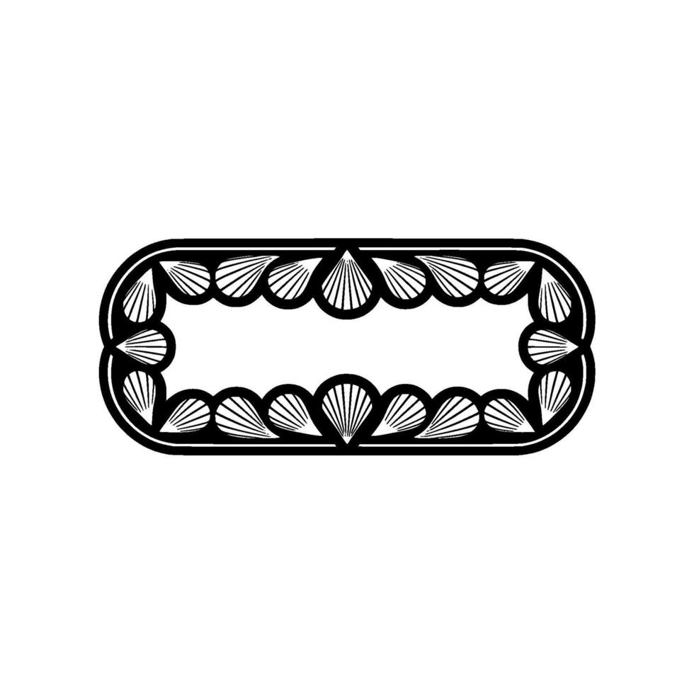 Art Deco Oval Frame, Stylized Seashell vector