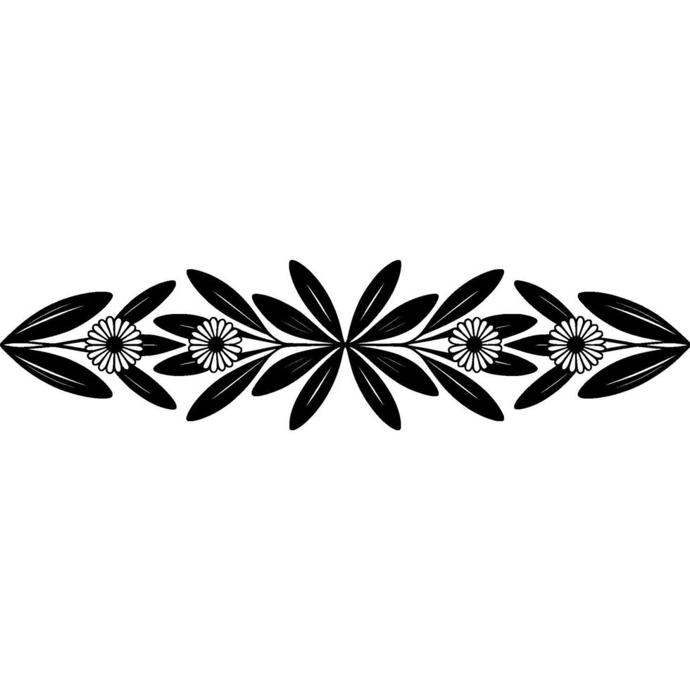Stylized Floral Border, Minimalist, Decorative vector