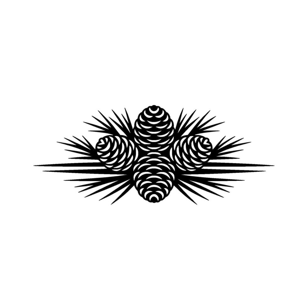 Minimalist Pinecone Branch Emblem, Winter Symbol vector
