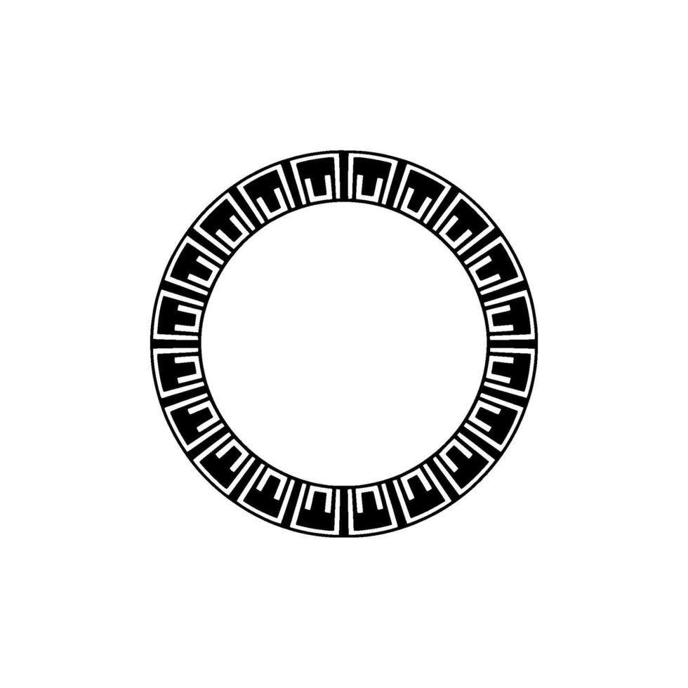 Geometric Circle Frame, Ancient Motif, Minimalist, Pattern vector