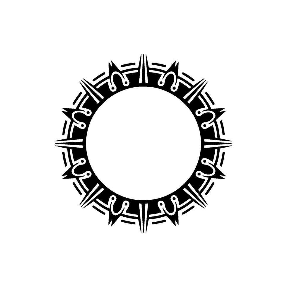 Geometric Tribal Frame, Minimalist, Pattern - Circle vector