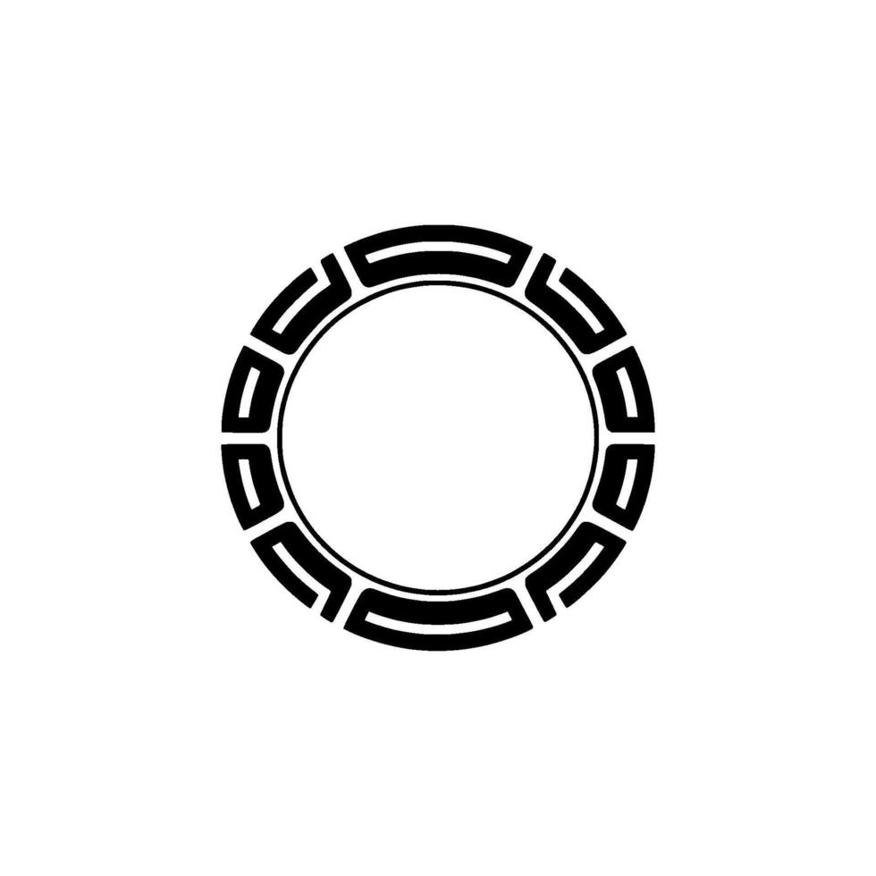 Geometric Circle Emblem, Minimalist, Modern, Outline - Abstract vector