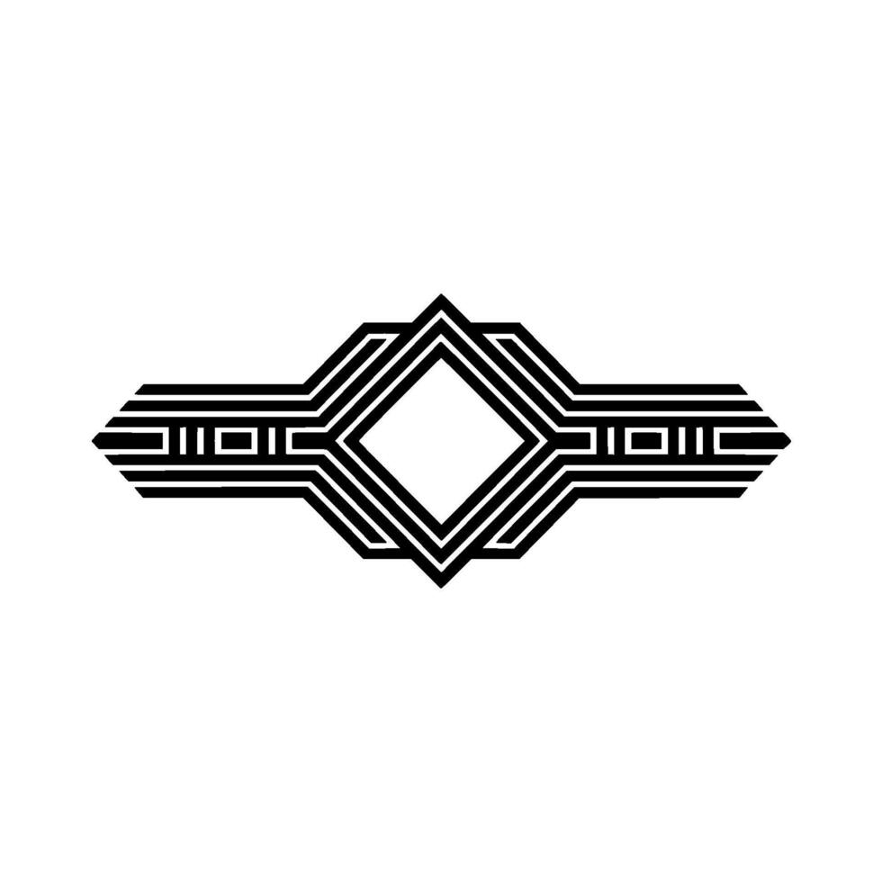 Geometric Deco Emblem, Minimalist, Diamond - Linear vector
