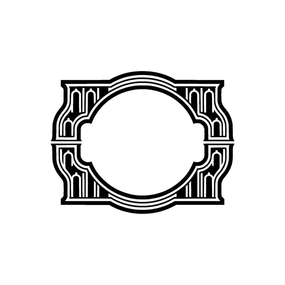 Art Deco Circle Frame, Elegant Vintage - Art deco vector