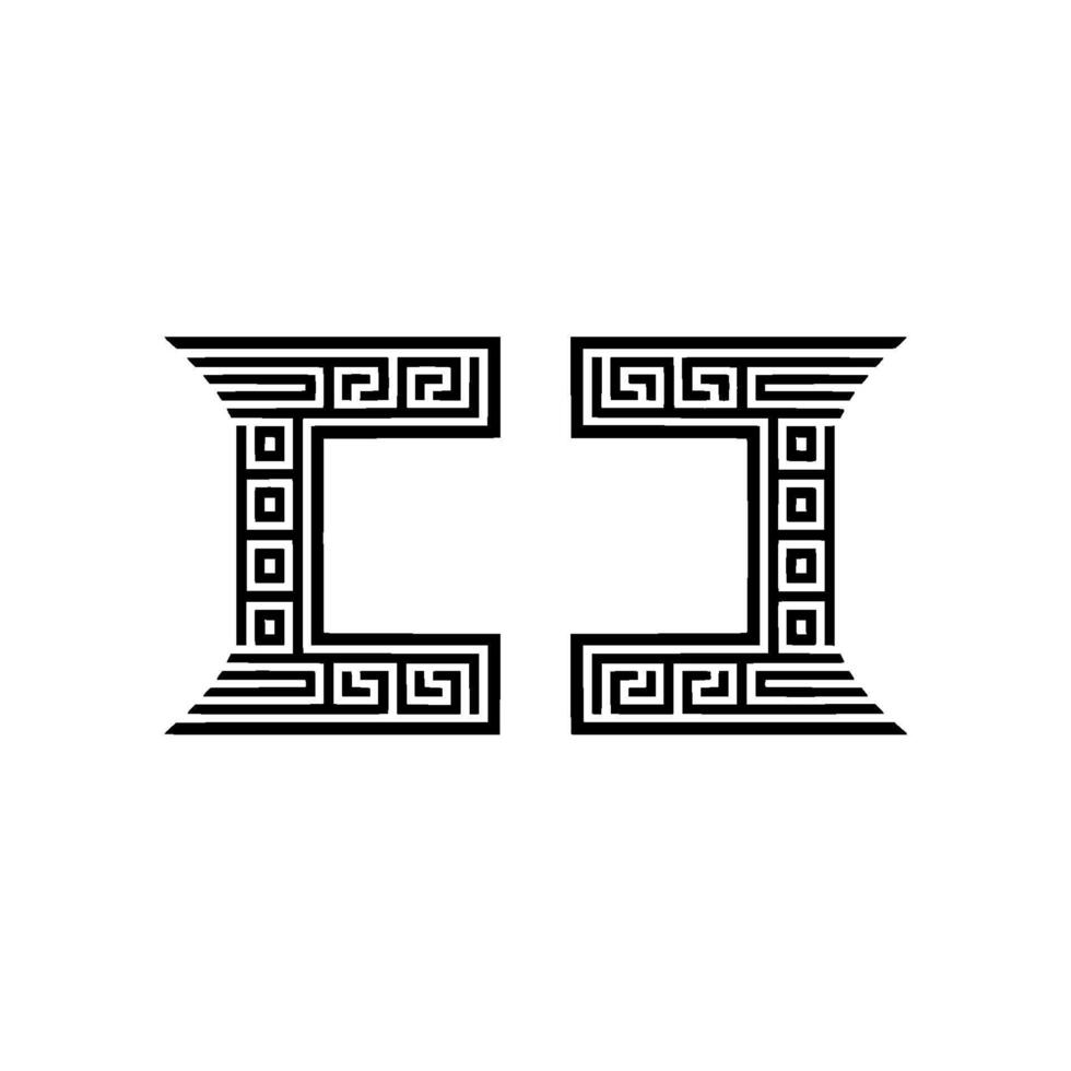 Geometric Greek Frame, Minimalist, Classical Motif vector