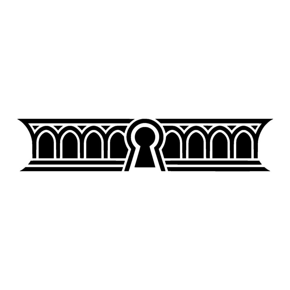 Art Deco Keyframe Geometric Security, Vintage Elegance vector