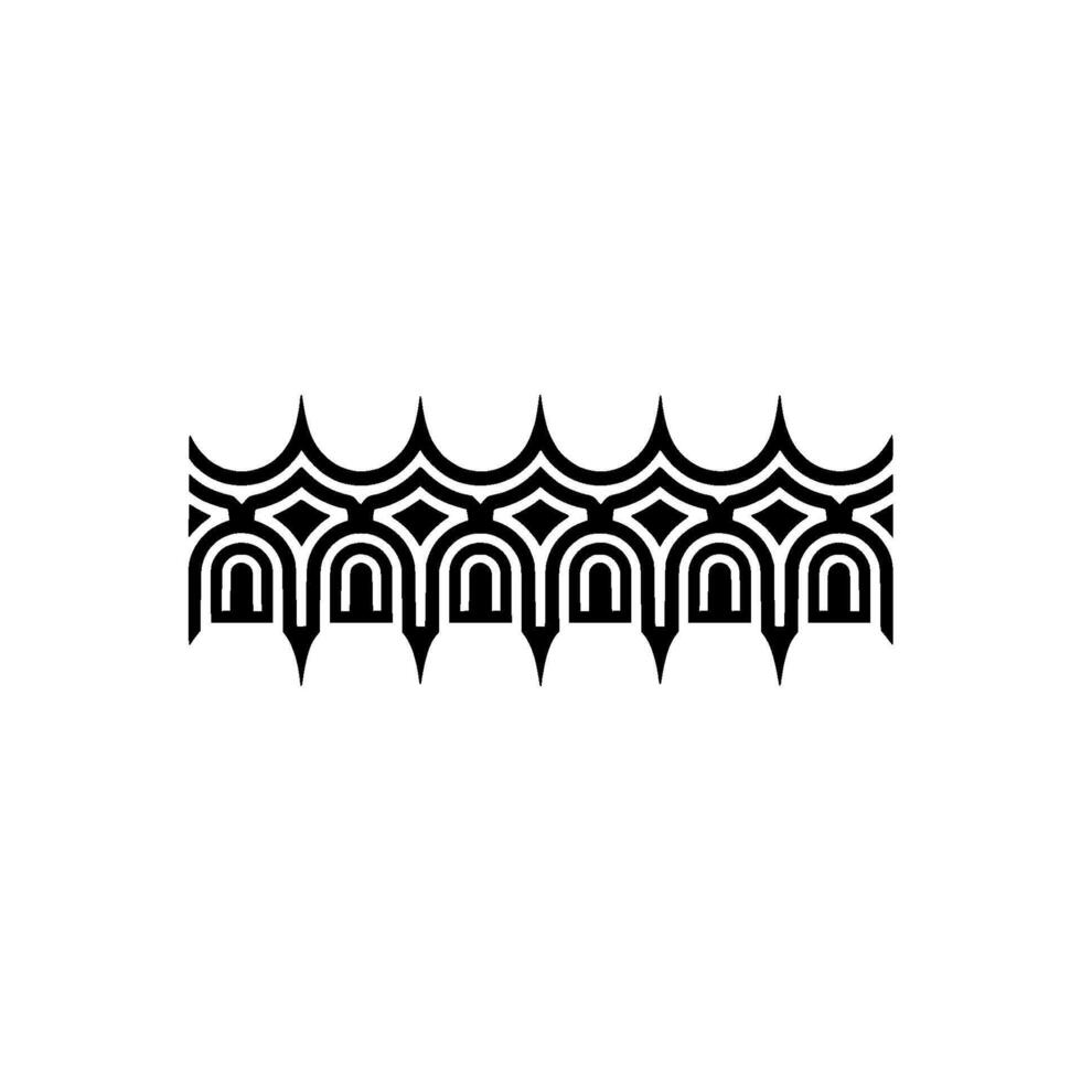 Geometric Wave Border, Art Deco Inspired - Abstract vector