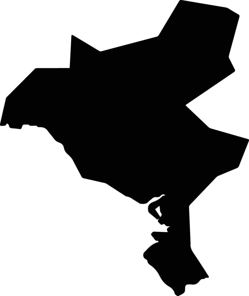 Sanyo Onoda Japan silhouette map vector