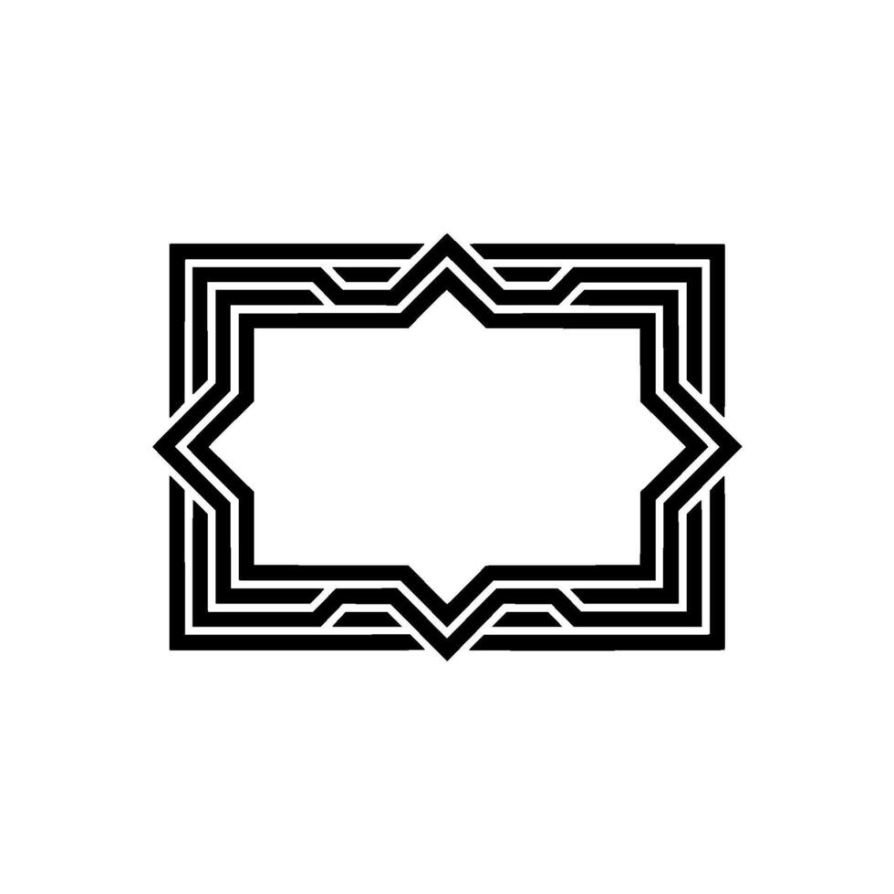 Geometric Deco Frame, Minimalist, Elegant Border, - Linear, Pattern vector