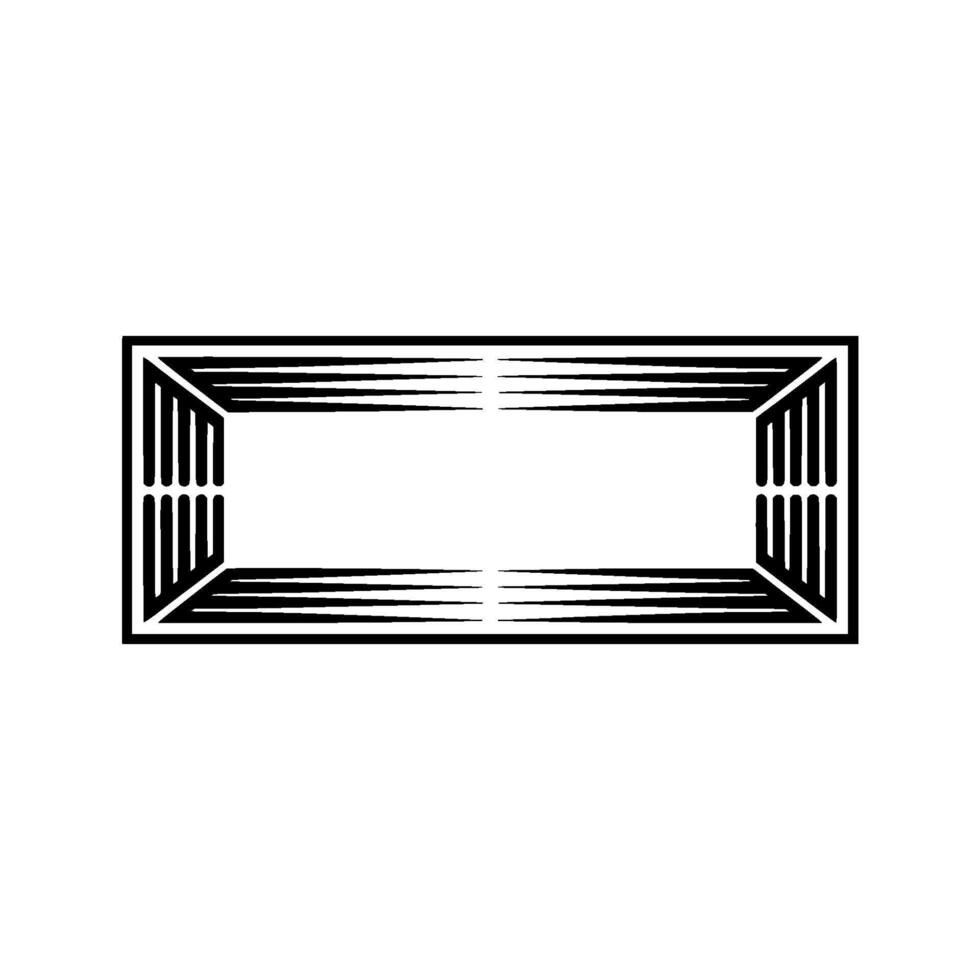 Abstract Window Portal, Geometric Depth, Minimalist vector