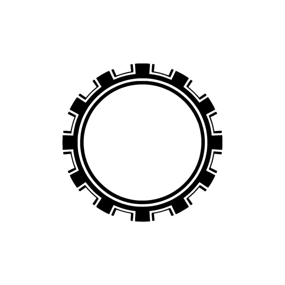 Geometric Portal Minimalist Circular Emblem, Outline vector
