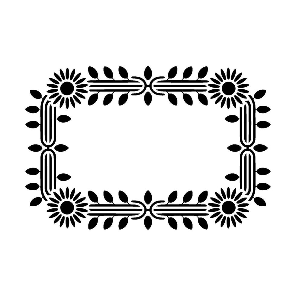 Geometric Floral Frame, Art Deco Style - Art deco vector
