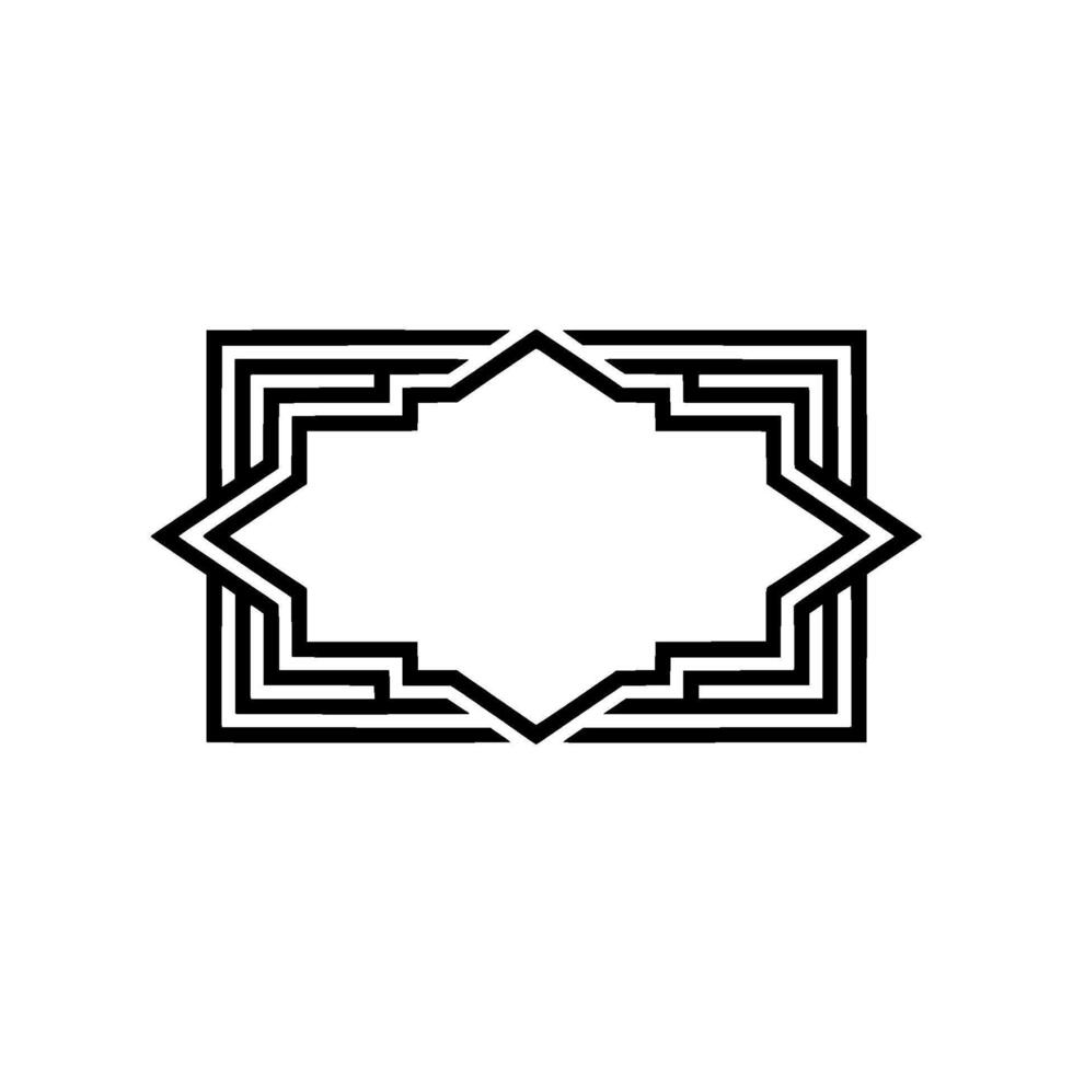 Geometric Deco Frame, Minimalist, Elegant Outline - Composition - Pattern vector