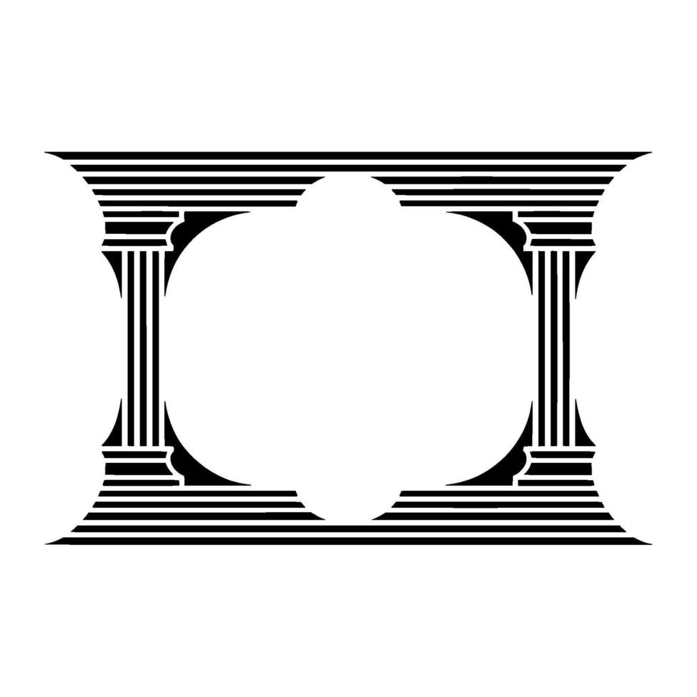 Geometric Temple Frame, Minimalist, Architecture - Columns vector