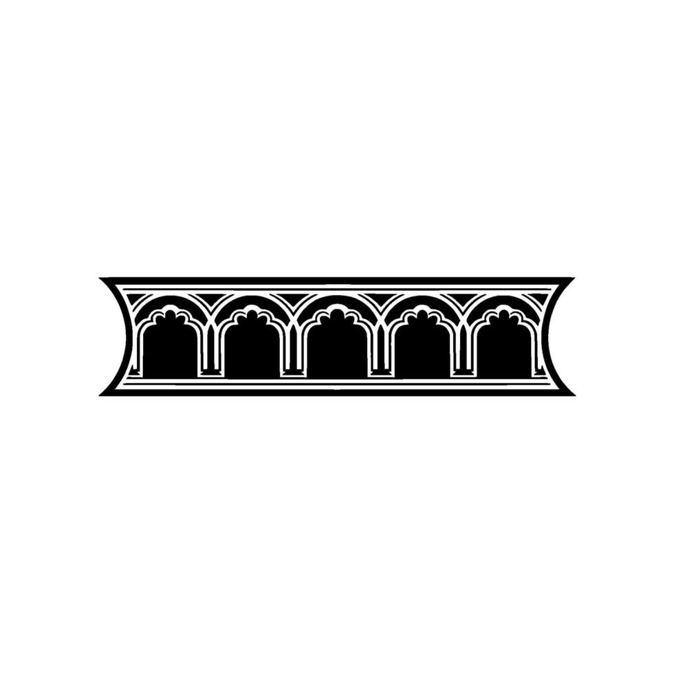 Gothic Arch Ornament, Detailed Black Border - Architecture vector