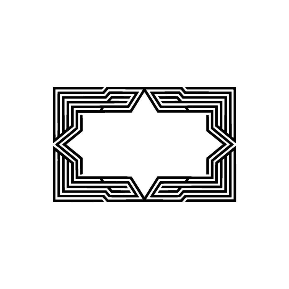 Geometric Deco Frame, Minimalist, Elegant Border, - Pattern, Linear vector