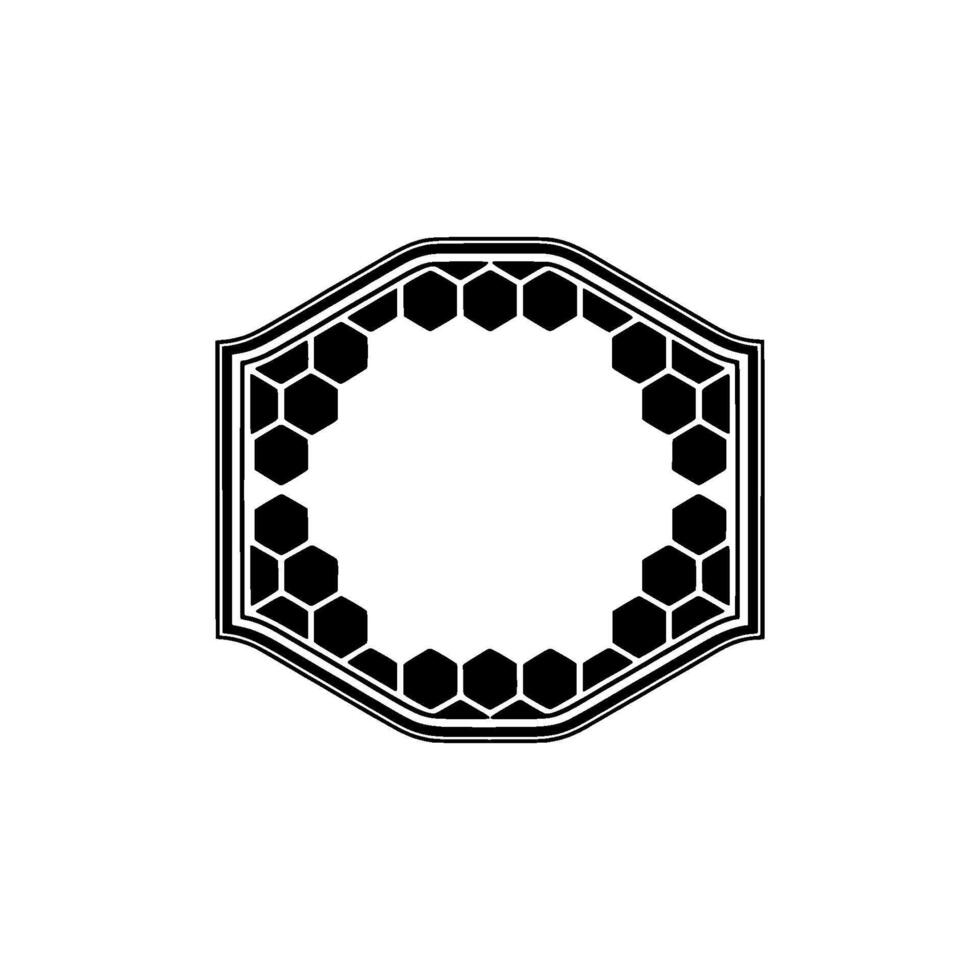 Geometric Hexagonal Frame, Minimalist, Outline vector