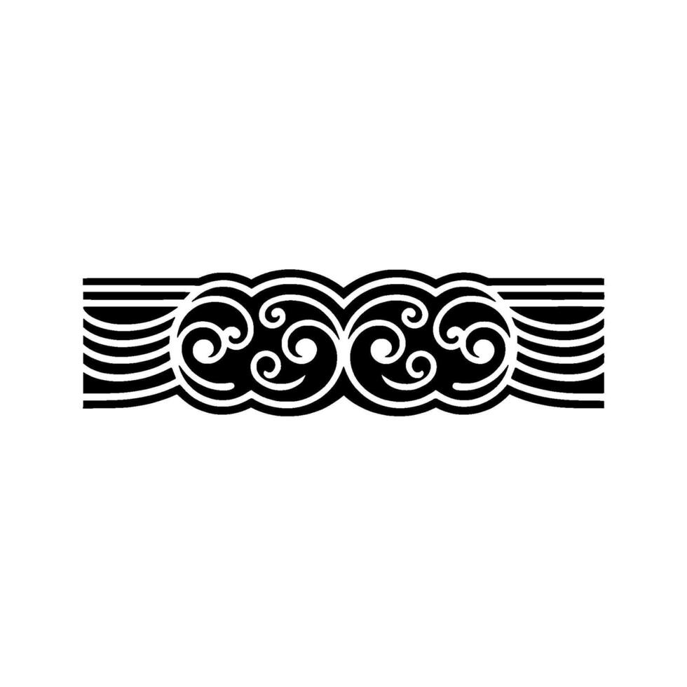 Stylized Wave Border, Elegant Black White vector